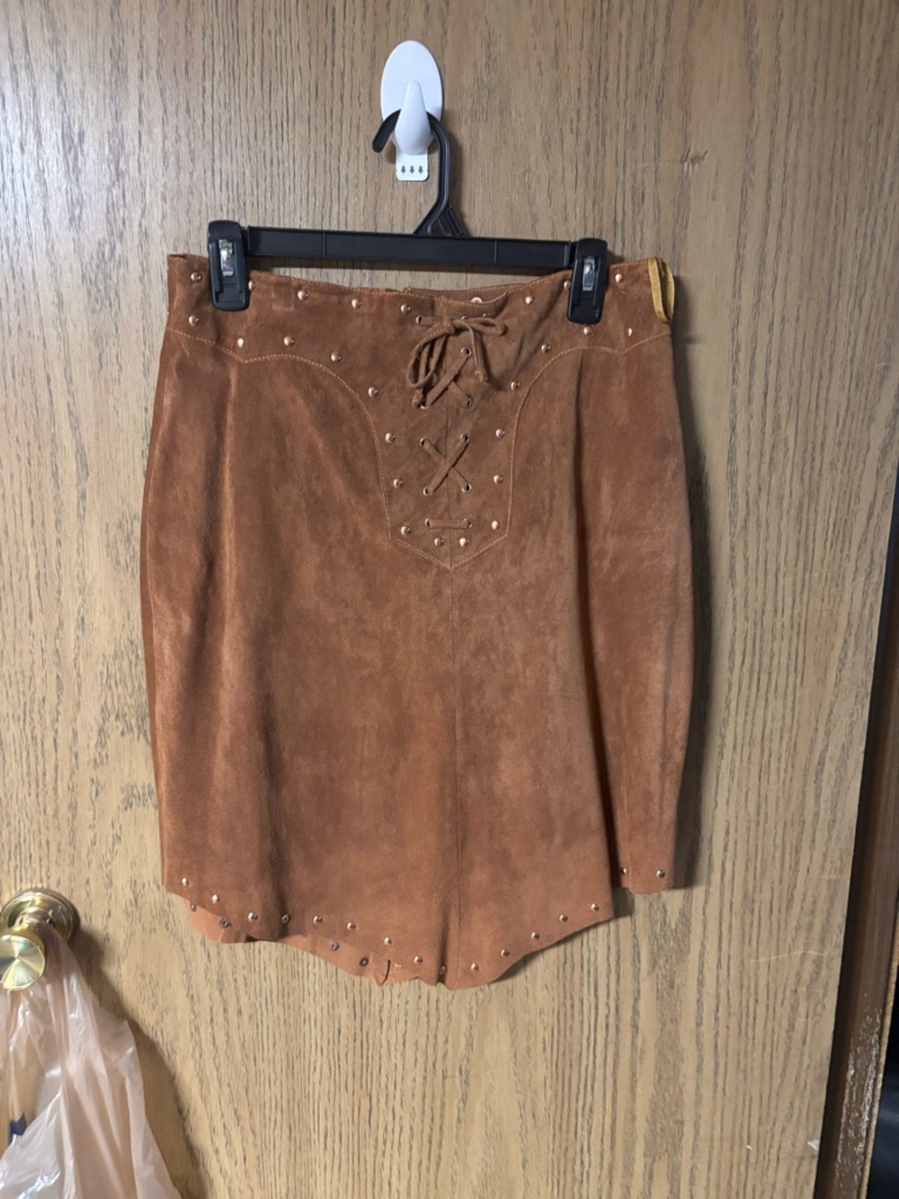 Wilson Brown Leather Lace-Up Mini Skirt